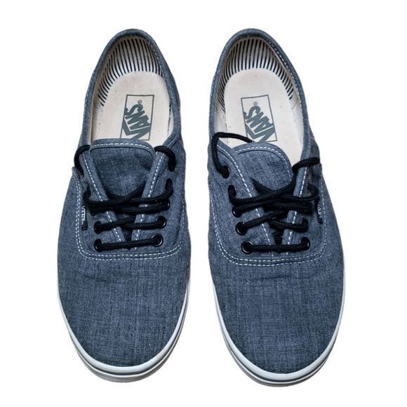 Vans Gray Denim‎ Women's Lace-up Shoes size 7.5 - Picture 3 of 5